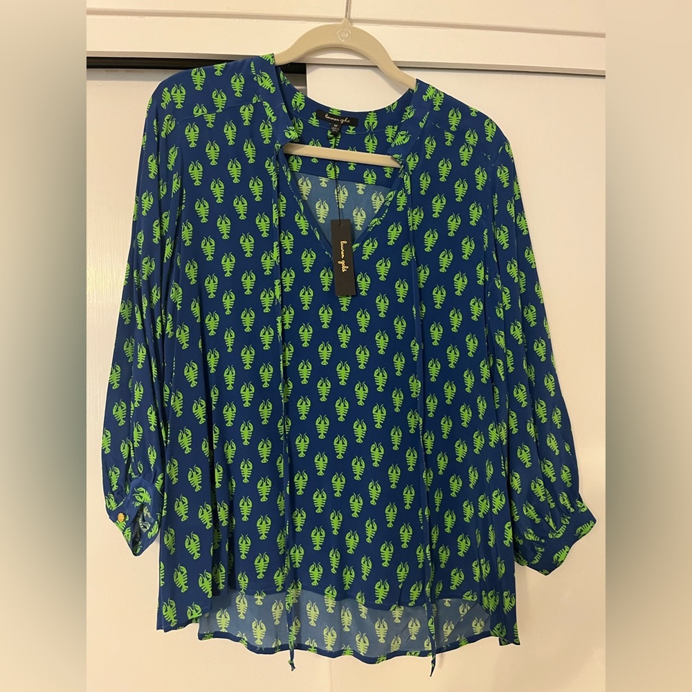 Lauren Gold Size Medium Green Lobster Talulah Top